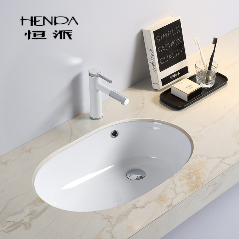Washbasin Floor Basin Embedded Home Oval Washbasin Winter Melon Basin ceramic Semi-embedded balcony Terri basin