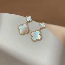 Outlet Clearance Special 18K Gold White Four-leaf Clover Earrings High-end Earrings Earrings Earrings Womens Accessories
