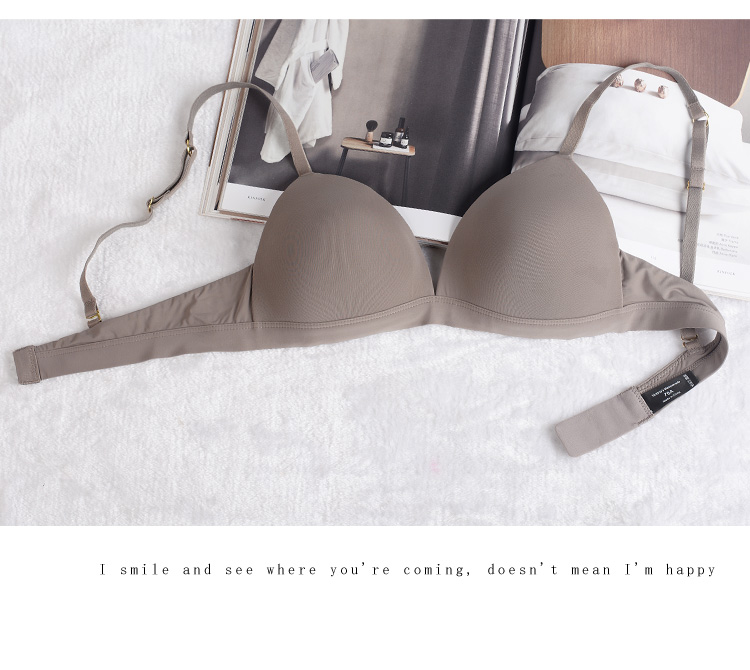 Châu âu và Mỹ Thoải Mái Siêu mỏng Không Có Thép Vòng Tam Giác Cup Glossy Bra Ngực Lớn Nhỏ Liền Mạch Bikini Đồ Lót của Phụ Nữ