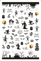 Halloween Stickers Cartoon Nail Stickers Waterproof lasting full stickers Nail stickers 3d nail stickers Nail jewelry