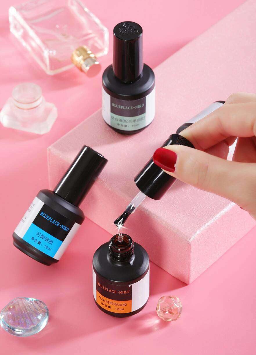 Buy 10 get 1 nail niko light therapy glue Functional glue Balance liquid bottom glue combination liquid Anti-yellow sealing layer Leave-in removable