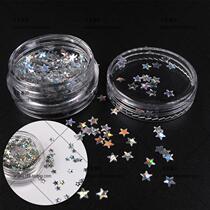 Nail supplies Five-pointed star super beautiful sequins Nail tools Round flash sheet Metal texture laser sequins