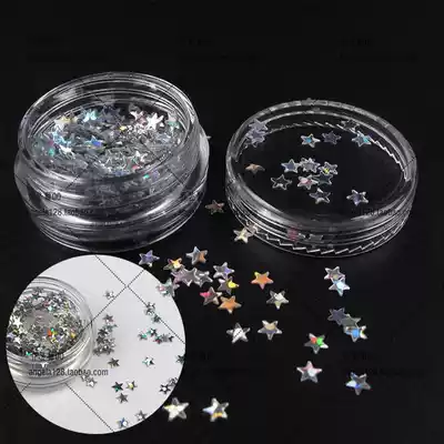 Nail supplies Five-pointed star super beautiful sequins Nail tools round flash pieces Metal texture laser sequins