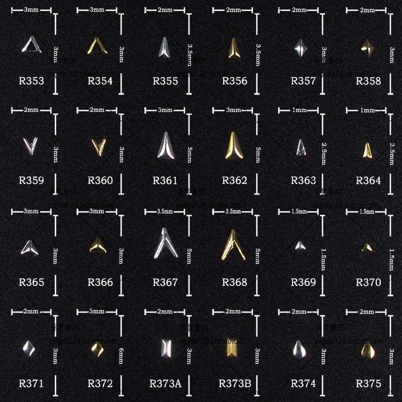 Hot Sell Meryl Accessories Day Ensemble Meicchia Nail Polish Glue Tool Ornament Alloy Decoration Solid Long Triangle R353