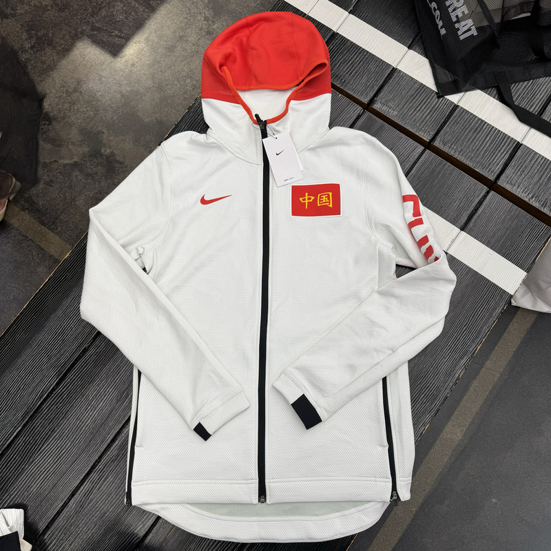Authentic Nike Therma Chinese Team Men's Basketball Hooded Warm-Up Jacket At4867-100
