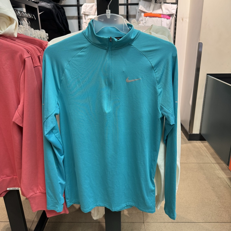 Authentic Nike Men's Half-Zip Running Sports Training Sun Protection Breathable Quick-Drying Long-Sleeved Hv2181-345