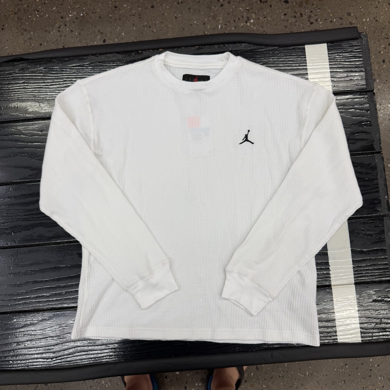 Authentic Nike Jordan Men's Long-Sleeved Waffle Sports Casual Knitted Long-Sleeved Shirt Im6256-100