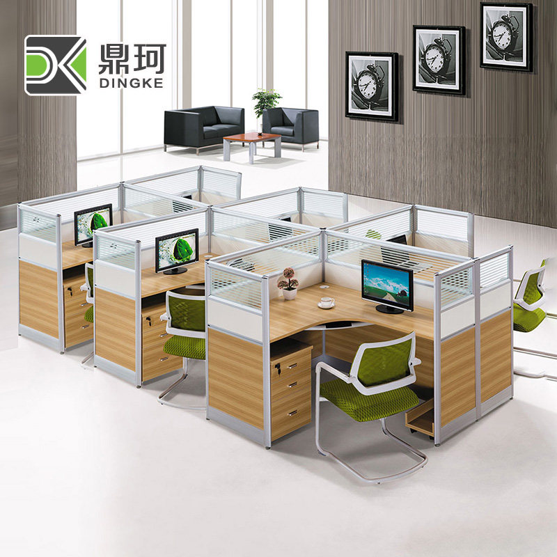 Office furniture staff desk simple and modern 2 3 4 6 people screen card seat combination four people
