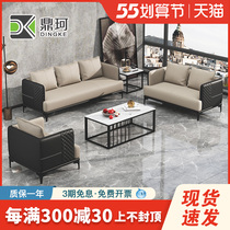 2021 New Office Sofa Brief Modern Business Reception Guest Office Sofa Tea Table Composition Suit