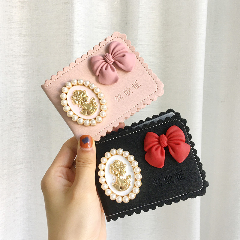 Net Red Tide Card Driver's License Protection Leather Cover Woman Cute Personality Creative Motor Vehicle Line Driving License Two-in-one Card Bag