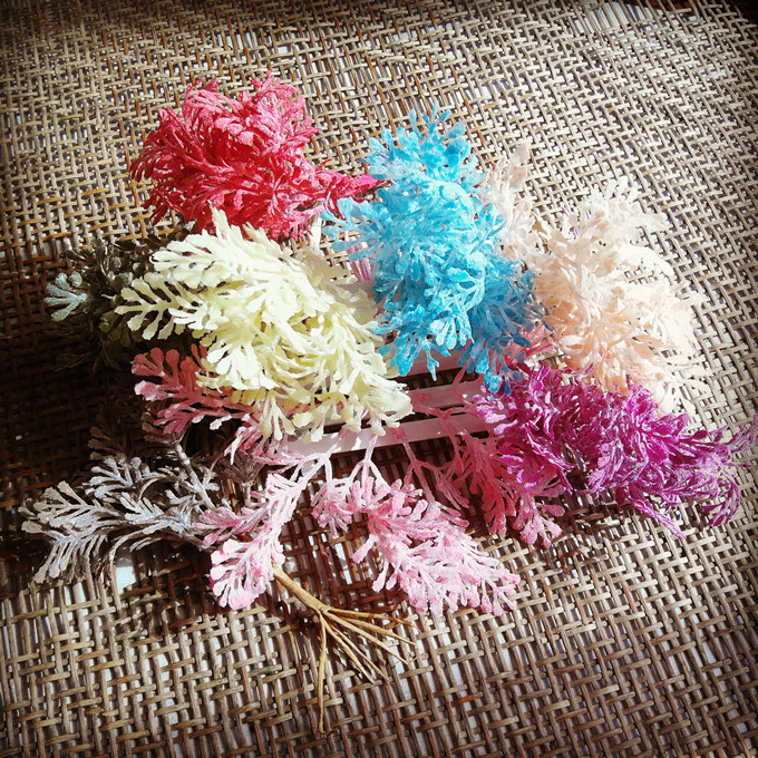 Sen Ensemble Emulation Leaf Handmade Diy Hair Accessories Hat Leaf Accessories Floral Material White Cream Green Leaf Pine Fog Elf Grass-Taobao