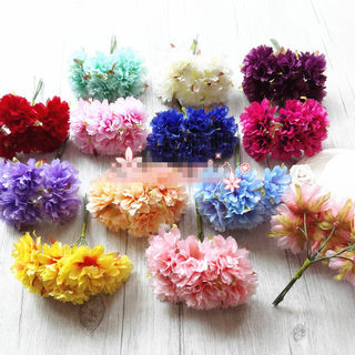 婚庆装饰花朵樱花雪山康乃馨布艺花朵仿真花 花环材料DIY手工配件