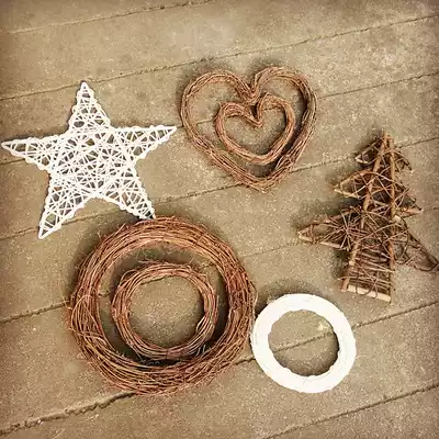 Dead Vine rattan wreath tree vines wall hanging ceiling decorative branches Willow White love round soil poria cocos Vine ring
