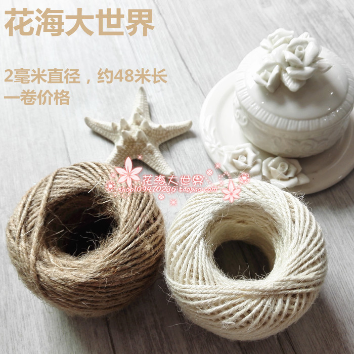 Flower sea world natural hemp rope high-quality DIY hemp rope packaging accessories decoration material 48 meters a roll of hemp rope
