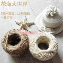 Huahai world natural hemp rope High-quality DIY hemp rope packaging accessories decorative materials 48 meters a roll of hemp rope