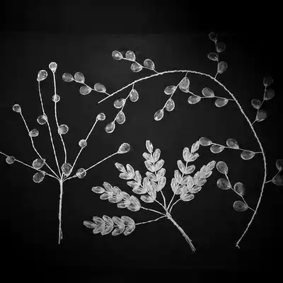 Wedding bride flower accessories handmade headwear hair accessories makeup modeling material iron wire acrylic crystal beads