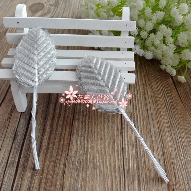DIY mô phỏng hoa hồng lá cưới tóc phụ kiện trang trí vật liệu vòng hoa lá vàng đầy màu sắc loạt lá xanh lá khảm - Phụ kiện tóc kẹp tóc dài