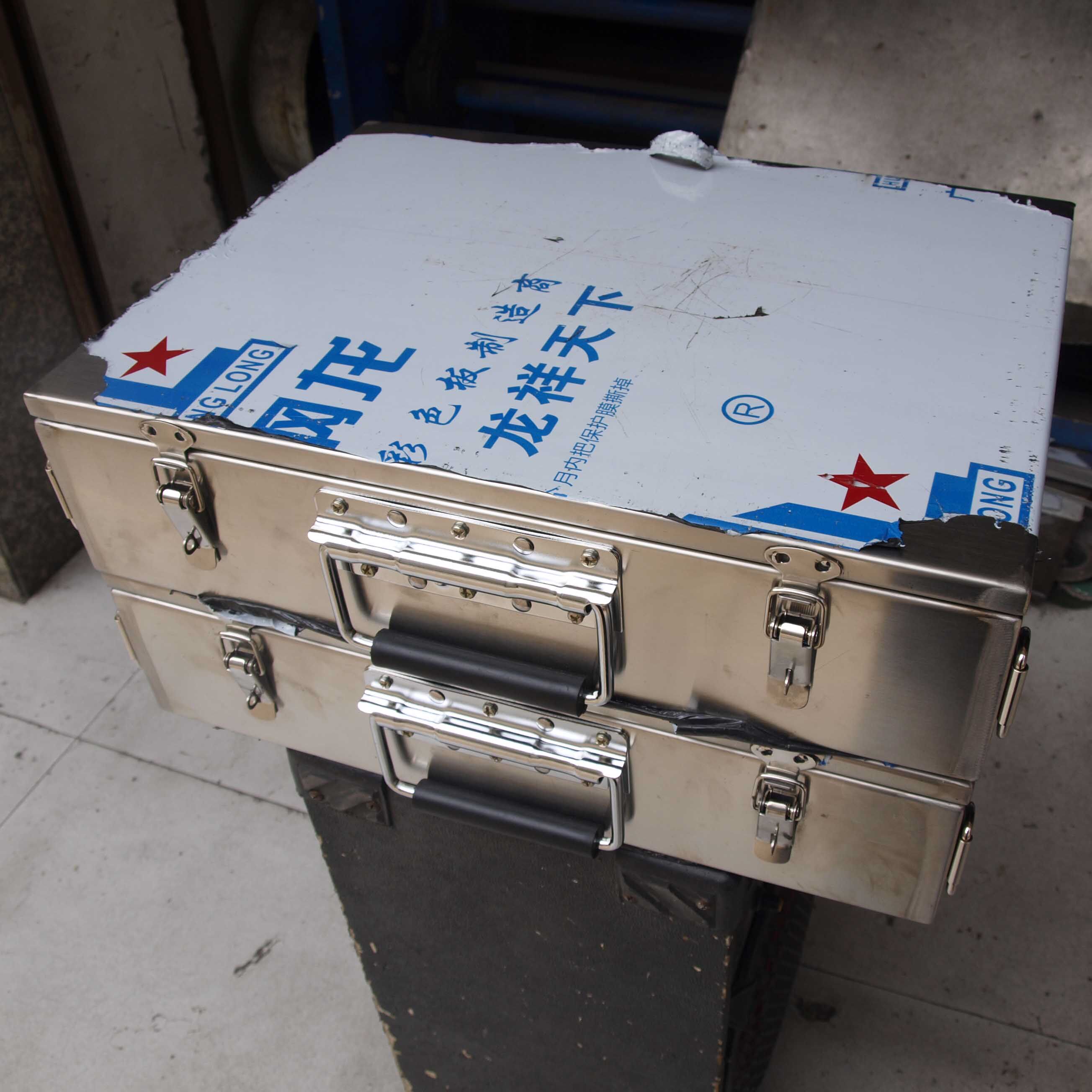 68 Motorcycle stainless steel trunk electric cartridge container box outdoor storage box vehicle tools