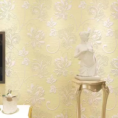 Modern simple bedroom non-woven wallpaper European pastoral warm living room TV background wall paper 3d relief