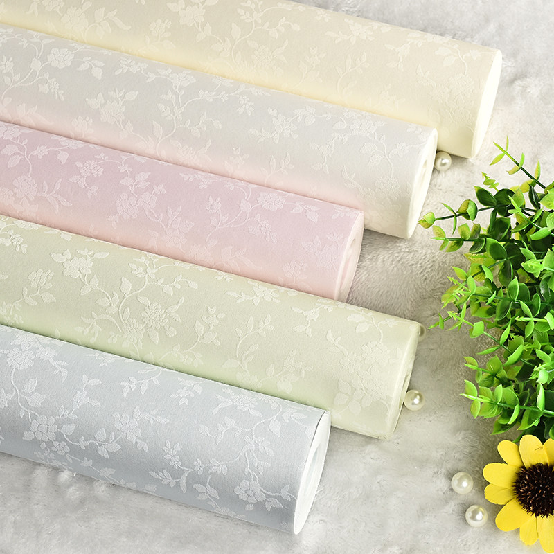 Vegan Small Fresh Fields Garden Wind Wallpaper Unwoven Cloth Covered With Paving Pure Color Bedroom Wallpaper Vegan Color Small Crushed Flower Living Room Background Wall