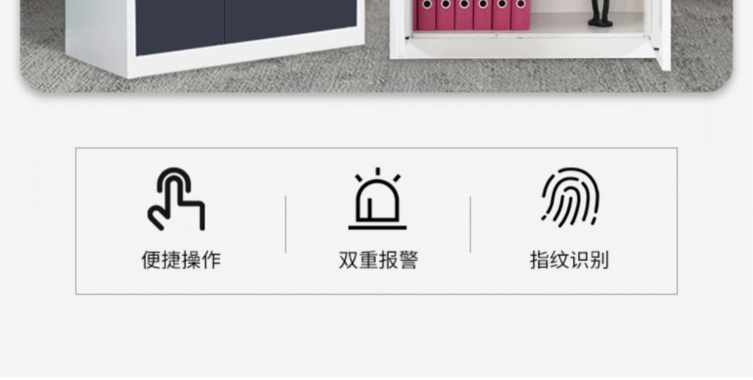 加厚指纹保密柜国宝档案柜资料储物柜矮柜保险柜电子密码锁文件柜详情5
