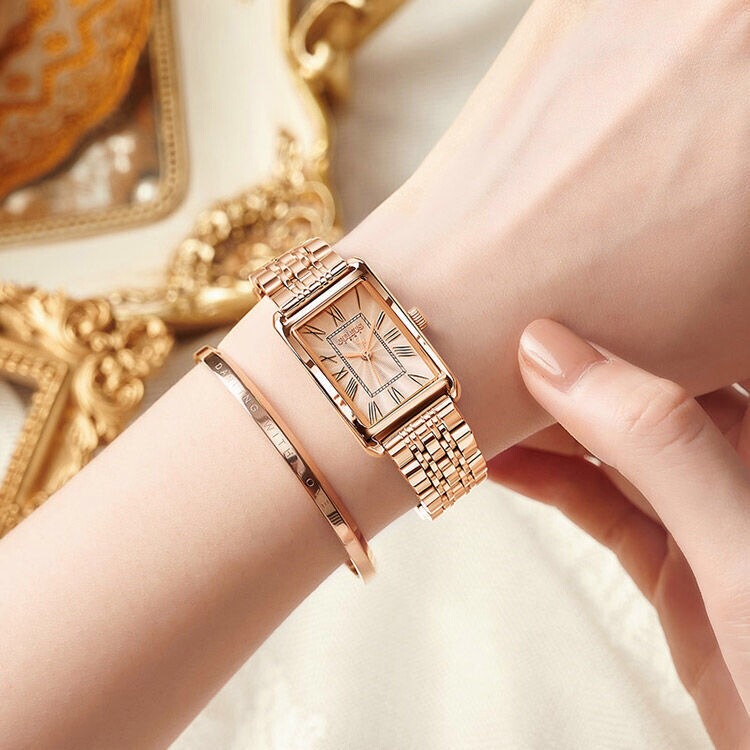 Swiss Genuine Watch for Women, Fully Automatic Mechanical Watch, Ultra-Thin, Waterproof, Niche, Versatile, Square, New Model Women's Watch