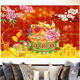 聚宝盆年画招财进宝财源广进家用客厅背景墙海报自粘贴纸装饰墙画