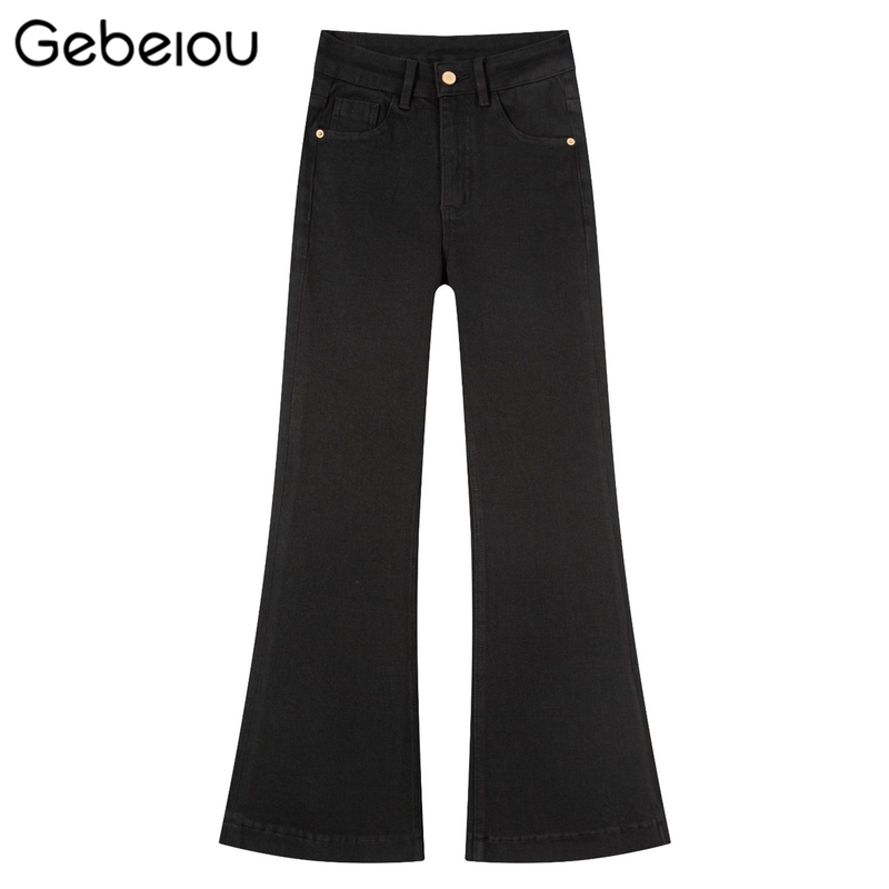 High-End Black Straight-Leg Flared Jeans for Women, 2026 Spring and Autumn New Style, Four-Way Stretch, High-Waisted, Slimming, Non-Tight Leg Flared Pants