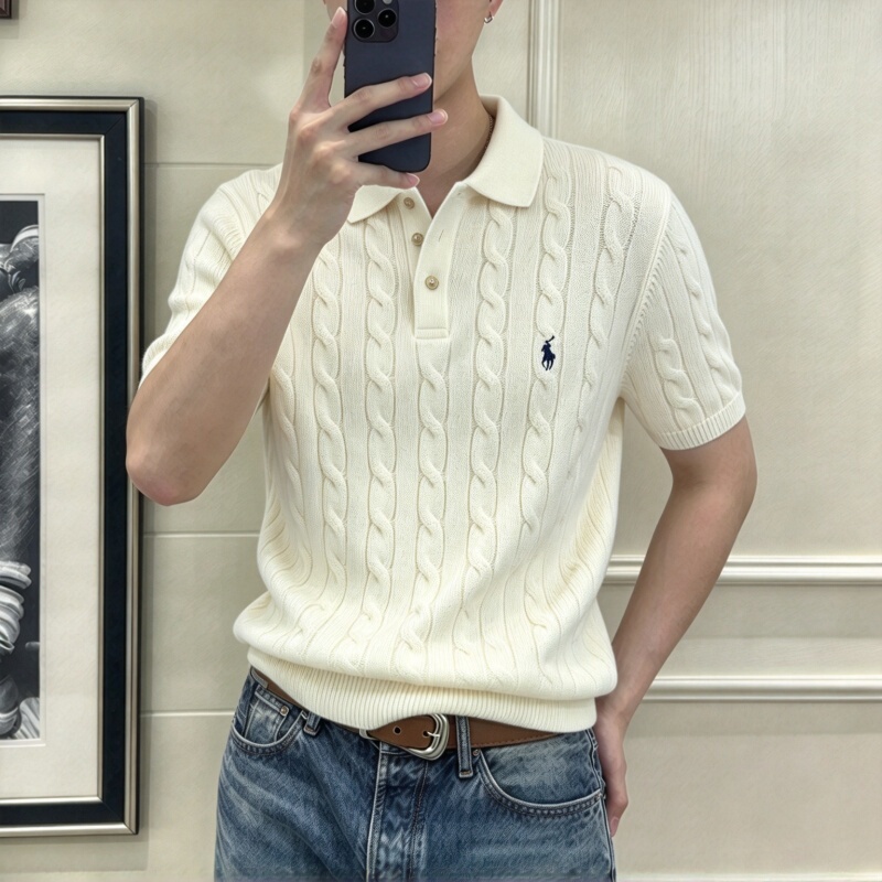 American-Style Paul Men's Twist-Knit Short-Sleeve Polo Shirt, Old Money Style Horse Logo Lapel T-Shirt, Pure Cotton Casual Top American-Style Paul Men's Twist-Knit Short-Sleeve Polo Shirt, Old Money Style Horse Logo Lapel T-Shirt, Pure Cotton Casual Top
