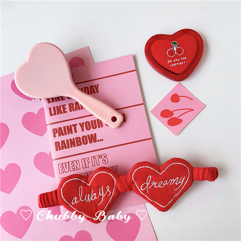 chubby baby* homemade American retro girl heart cute love nap airplane shading eye mask headband