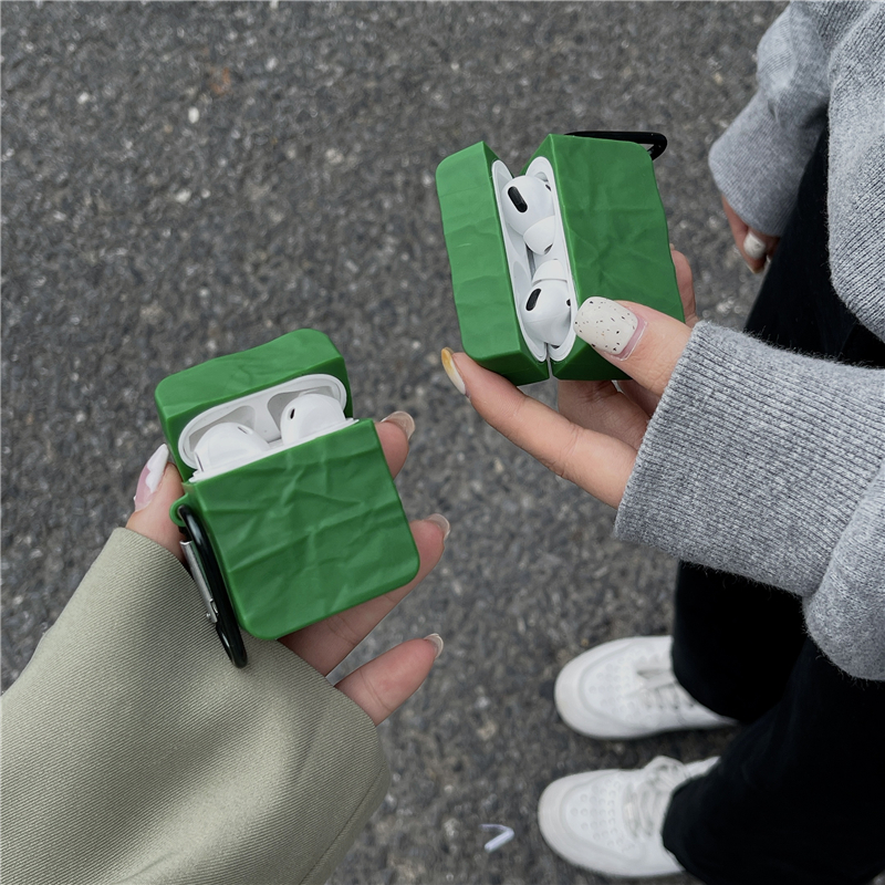 Cold wind folding green is suitable for AirPods1 2 generation protective suit to simplify Apple 3 generation Pro headphones soft shell personality