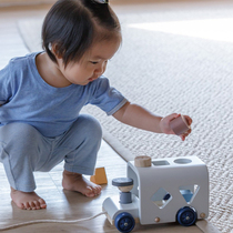 Thailand PlanToys wooden shape classification box pull animal educational toy childrens one-year-old gift pack 1 year old