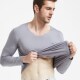 Đánh dấu quần áo mùa thu mùa thu quần mens mỏng từ nhiệt cộng với nhung bottomwear đồ lót mặc ấm mùa đông bộ V cổ áo vừa dày.