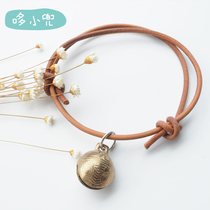 Duo Xiaodou handmade custom leather neck ring cat bell dog bell rabbit rabbit bell tiger head bell