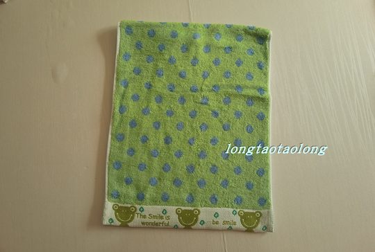 Exported Japanese Original Selbie Cute Animal All-Cotton Polka Dot Jacquard Towel Adult Baby Face Towel