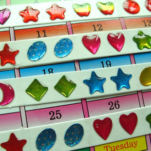 Reward stickers Kindergarten children's set decorative ear beads Drop glue Ear beads Forehead stickers Crystal glue stickers two