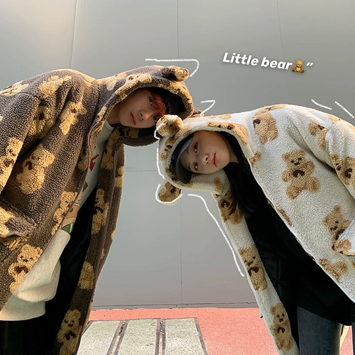 Зимняя трендовая утепленная куртка для влюбленных, пуховик, с медвежатами, оверсайз, в корейском стиле