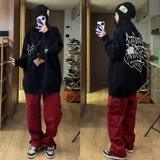 Ретро весенний трикотажный шерстяной свитер для влюбленных, в американском стиле, увеличенная толщина, круглый воротник, оверсайз