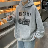 Ретро демисезонная утепленная толстовка с капюшоном, трендовый брендовый плащ, куртка, в американском стиле, оверсайз