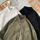 Tide, рубашка, ретро демисезонная японская тонкая куртка, свободный крой, осенняя