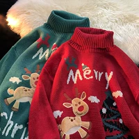 Tide, демисезонный рождественский трикотажный трендовый свитер для влюбленных, увеличенная толщина, оверсайз