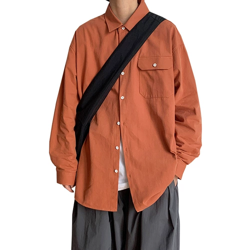 Трендовая рубашка, хлопковый приятный телу кардиган для отдыха, оверсайз