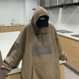 Ретро демисезонная утепленная толстовка с капюшоном, трендовый брендовый плащ, куртка, в американском стиле, оверсайз