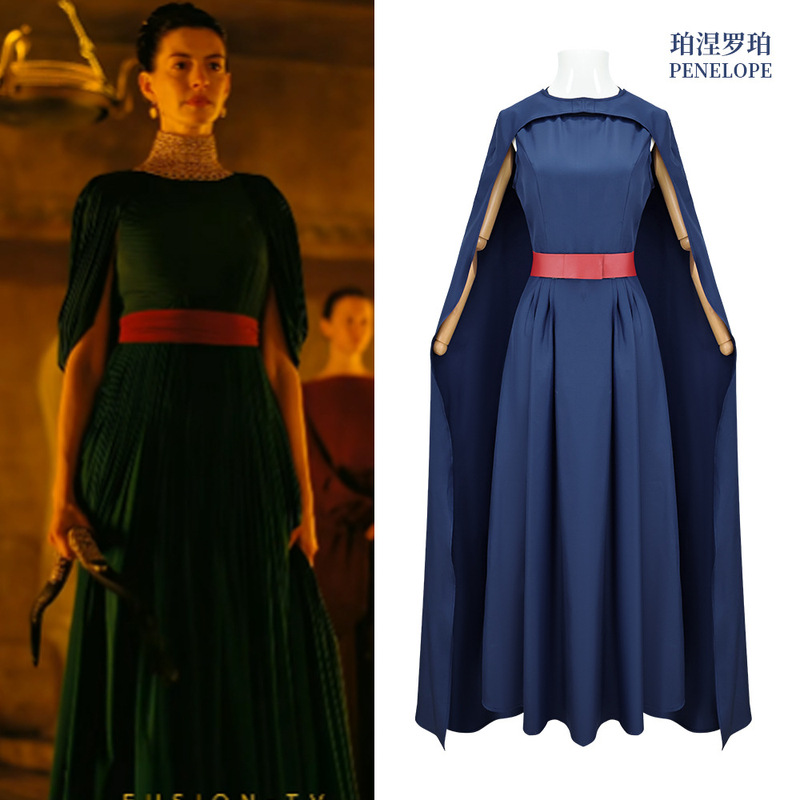 Nolan Odyssey Penelope Queen's Dress Long Gown Ancient Greek Goddess Dress Cosplay Three-Piece Set