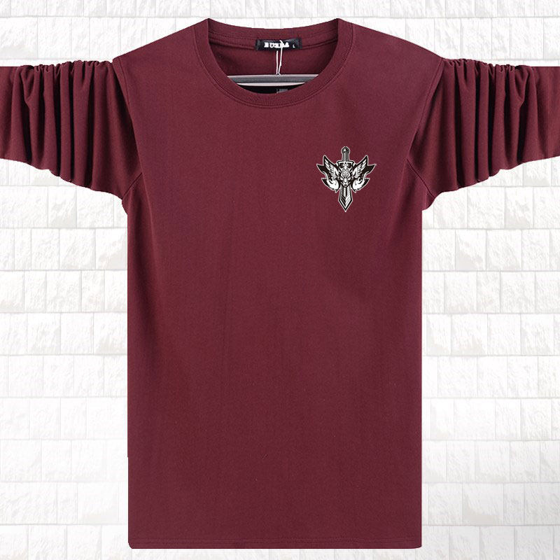 Spring and Autumn Men's Town T-shirt T-shirt clothes to fat and large sweet clothes to wear autumn clothes