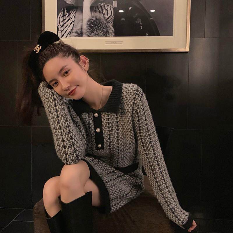 2022 new early autumn women's autumn loose sweater outerwear dresses autumn and winter bottoming early autumn clothes