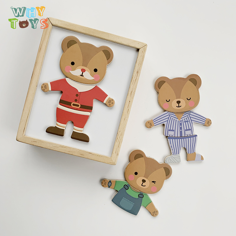 South Korea Goryeo Baby Children Cubs Cubs Change Clothes Baby Puzzle Solid Jigsaw Puzzle Building Toy