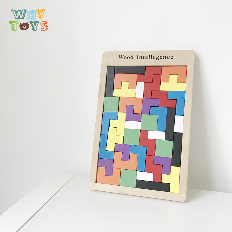 Wooden Russian Toy Children Classic Solid Wood Special Wood Shaped Building Block Jigsaw Puzzle