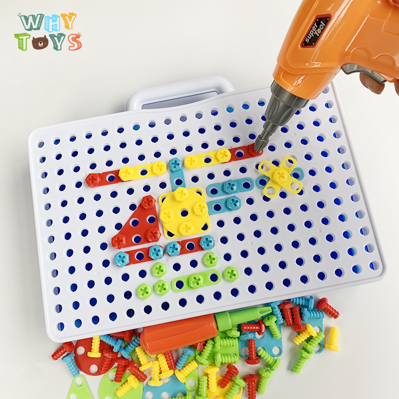 Children's electric screwdriver assembly toy set Puzzle nut disassembly and assembly electric drill tool table Baby puzzle