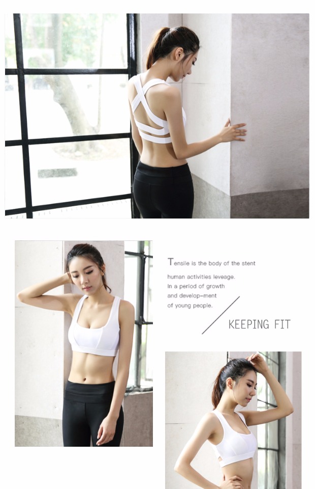 Vest thể thao kiểu phụ nữ chạy thể dục chống sốc tập hợp vẻ đẹp rỗng lưng yoga không có vòng ngực đồ lót áo tập puma